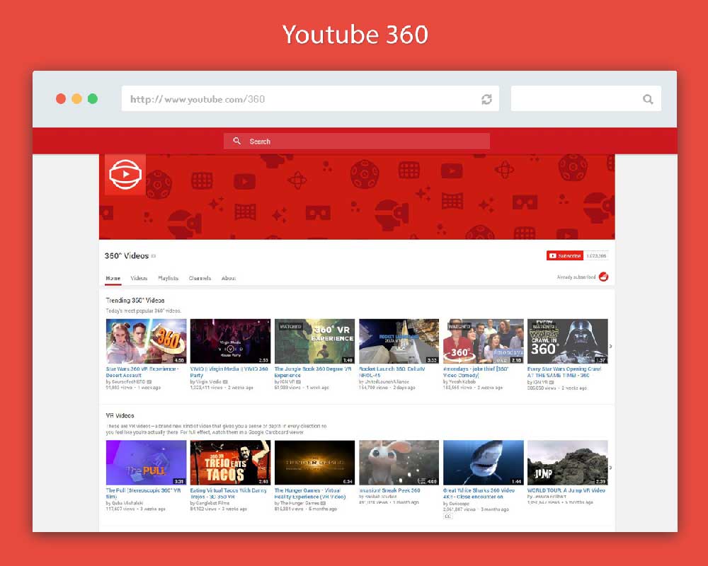 youtube 360 is an auto generated youtube channel offering thousands of amazing 360 degree videos. You can watch these videos even without a Google Cardboard.