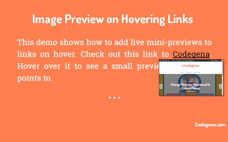 Display Link Preview on Hovering with JavaScript - Codegena