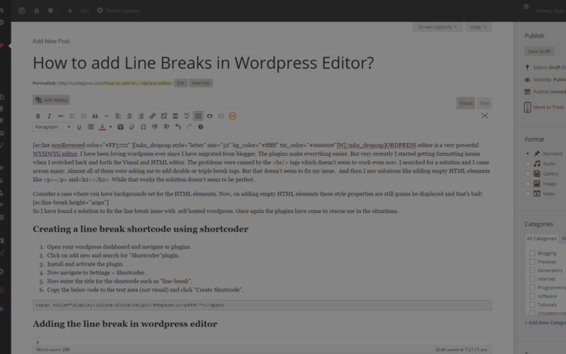 how-to-add-line-breaks-in-wordpress-editor-codegena