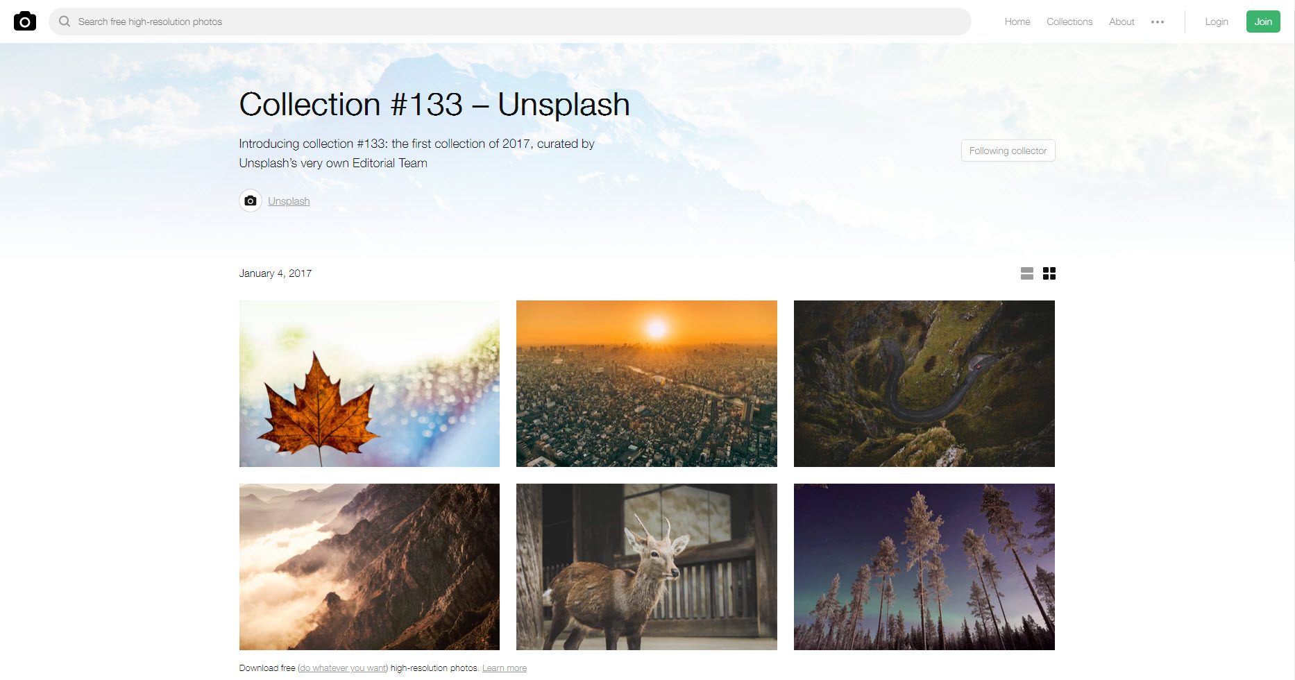 unsplash collection - set photos as desktop wallpapers automatically