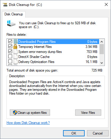 Windows Disk Cleanup tool