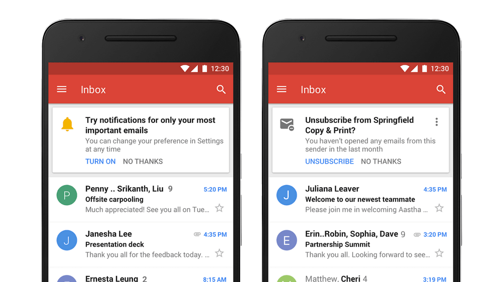 Gmail now notifies you to unsubscribe from emails you discard frequently