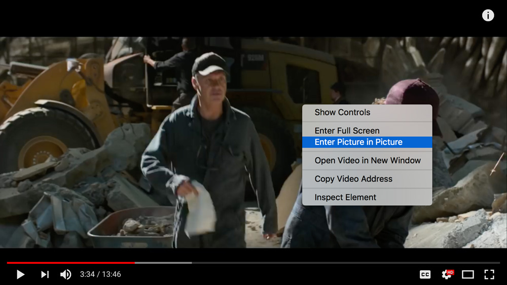 enable macOS picture-in-picture for youtube, Netflix, plex, chrome and firefox